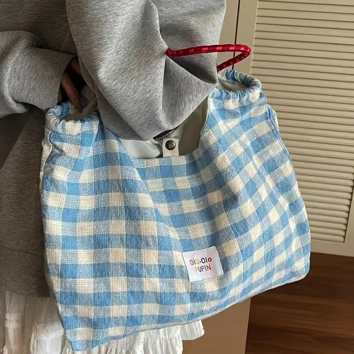Nouveau sac fourre-tout à bandoulière à carreaux