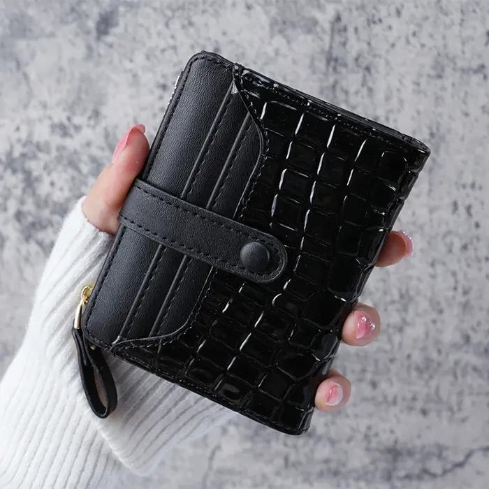 Mini portefeuille pochette imprimé crocodile