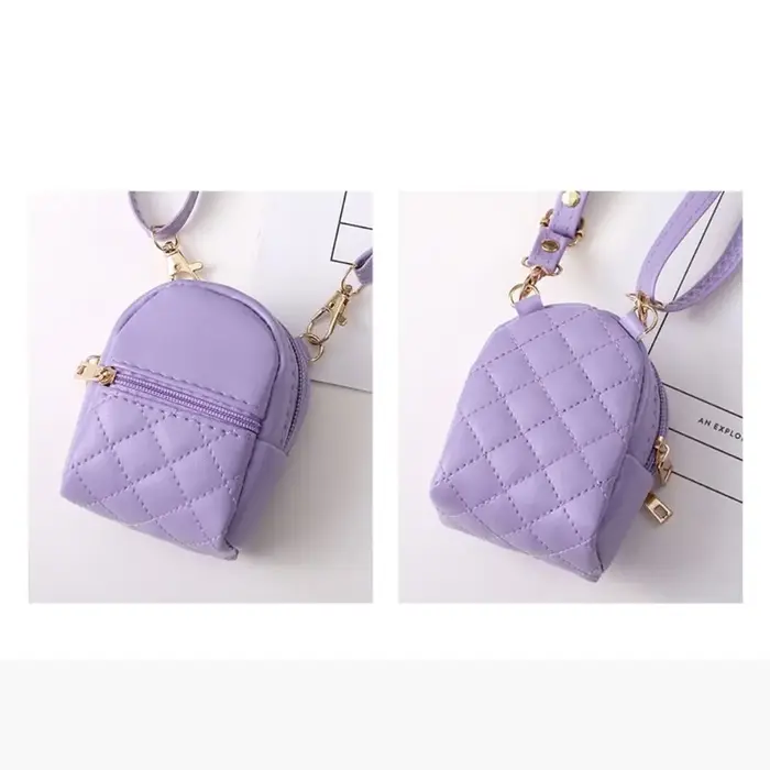 Nouveau Mini porte-monnaie en cuir PU couleur unie sac à bandoulière Portable léger sac de maquillage casque