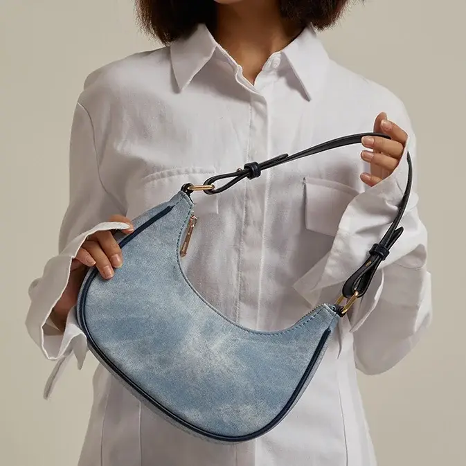 Sac à main en cuir PU gris pour femme