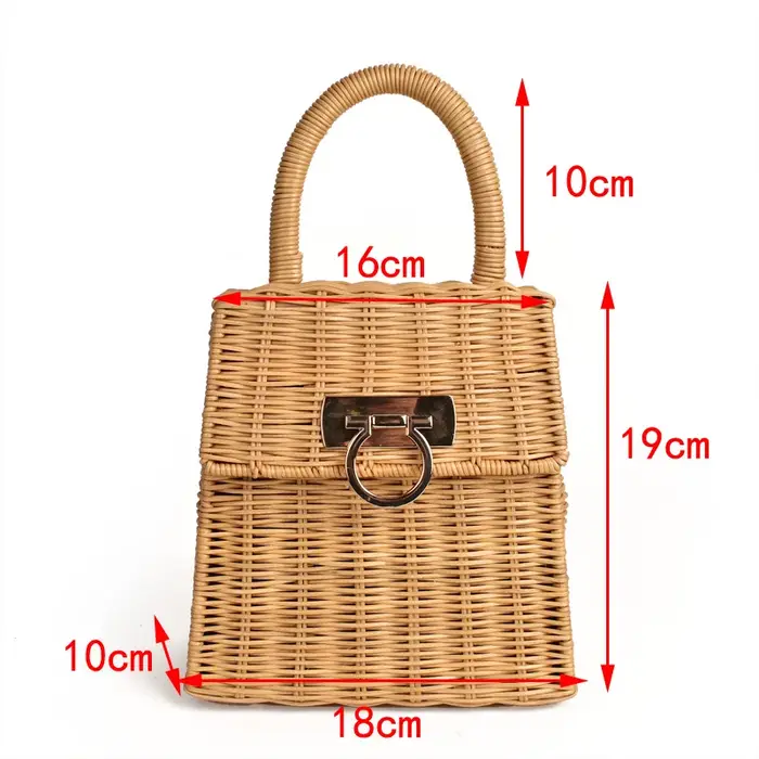Sac de plage en rotin et paille pour femmes