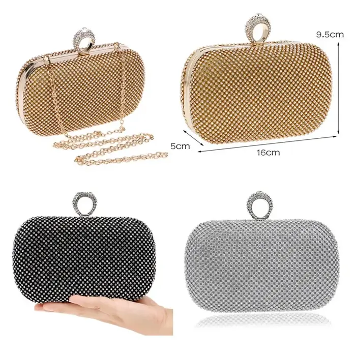 Pochettes de soirée à clous de diamant pour femmes