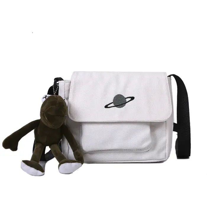 Collage décontracté étudiant Sac de messager femmes petit Sac toile Sac à bandoulière