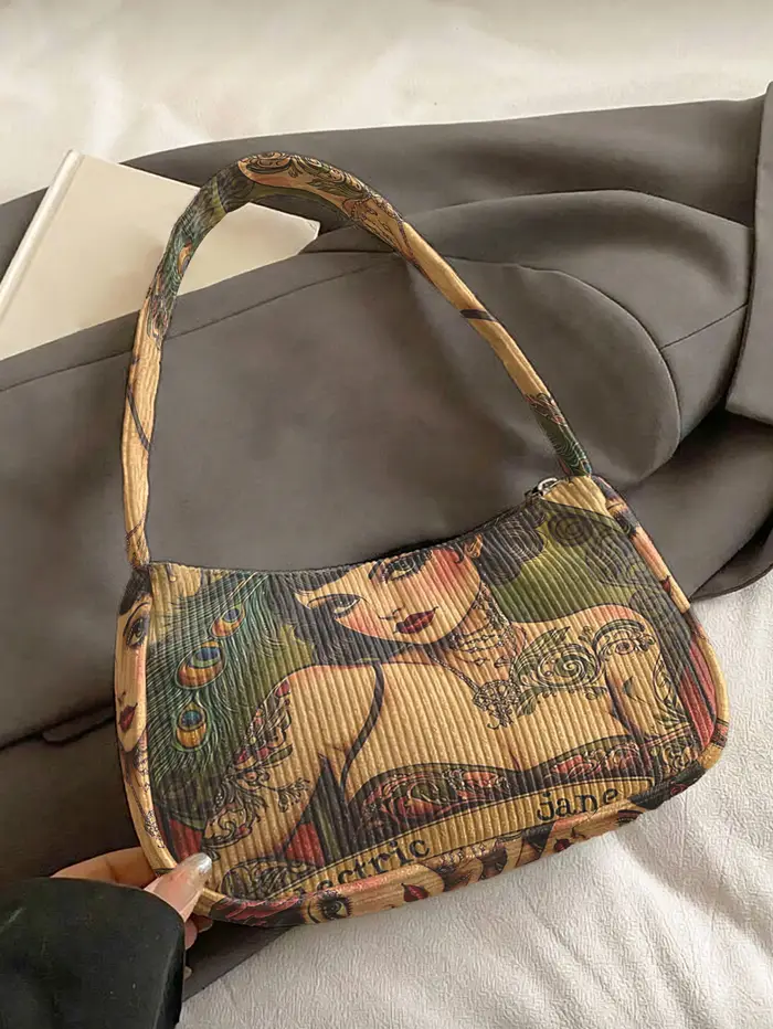 Sac à bandoulière tendance avec imprimé Pin-up Girl vintage