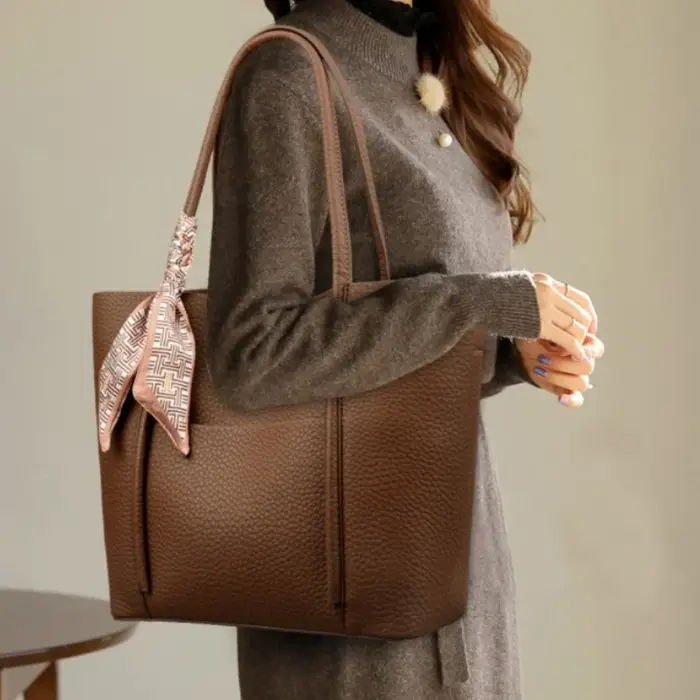 Sac fourre-tout en cuir souple véritable pour femme, sacs de transport de grande capacité, sac à mai