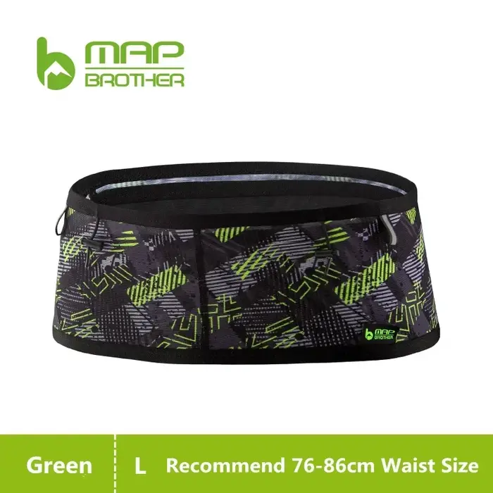 Sac banane de sport Map Brother en tissu élastique, ceinture porte-dossard pour course à pied, triat