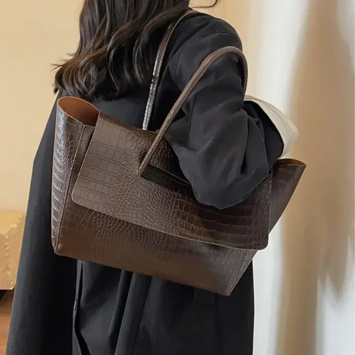 Sac à main de luxe motif Crocodile pour femmes