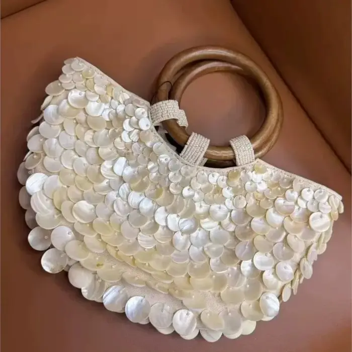 Sac à main à poignée supérieure en bois pour femmes