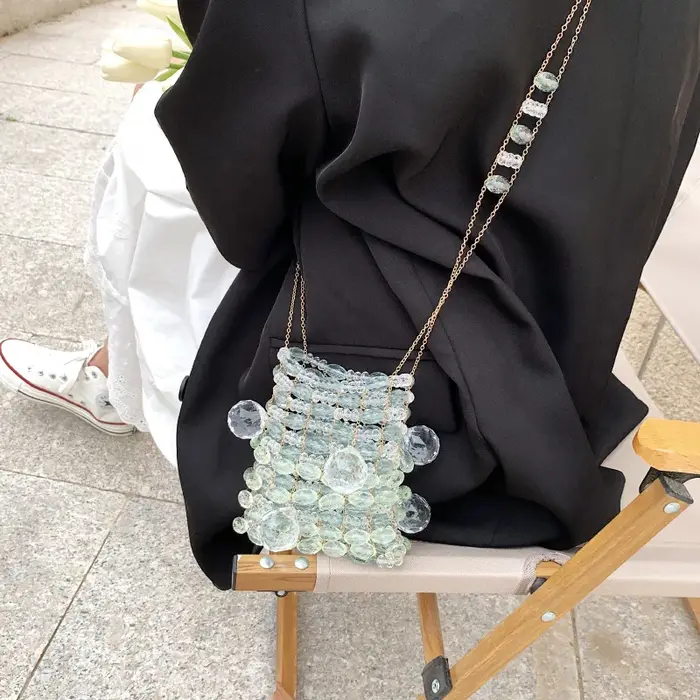 Sac à main en acrylique perlé pour filles