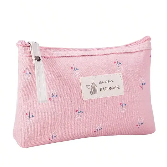 Petit sac à cosmétiques, sac à cosmétiques de voyage en toile, trousse de maquillage en toile, porte