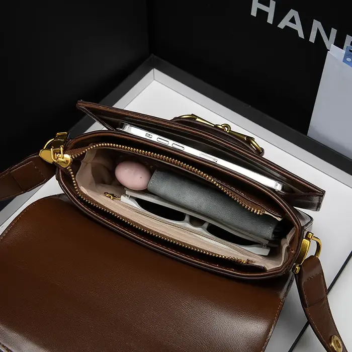 Sac de selle en cuir véritable pour femme, sac à bandoulière simple sous les bras, nouveau sac à ban