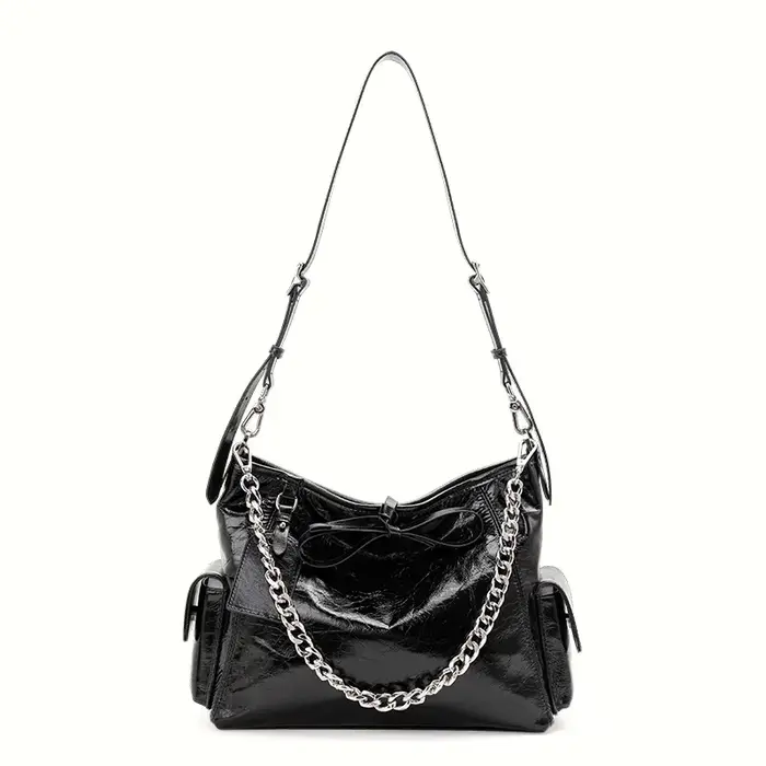 Aidrani nouveau sac à chaîne pour femmes, sac à bandoulière sous les bras, en matériau en peau de va