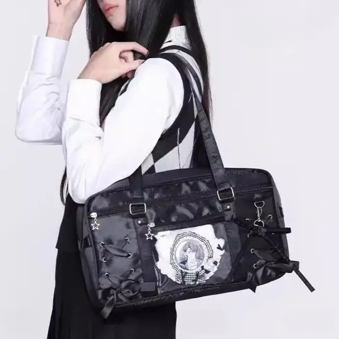 Sac à lacets avec nœud Ita sous les bras JK Sac Femme carré Transparent Bolsos De Mujer sacs à bandoulière