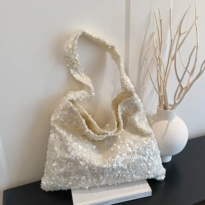 Sac fourre-tout tendance à sequins scintillants pour femme