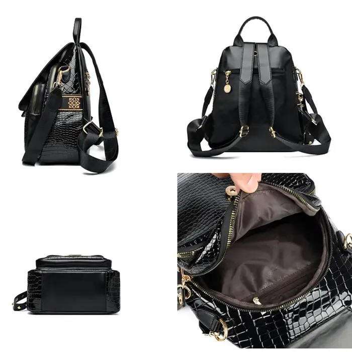 Sac à dos de luxe en cuir ciré à l'huile pour femmes