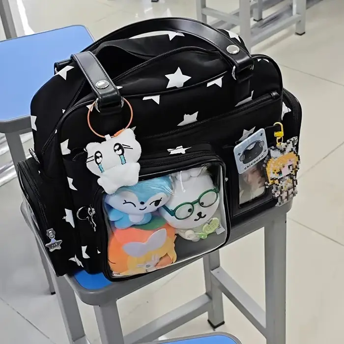 Sac à pois pour femme avec fenêtre transparente