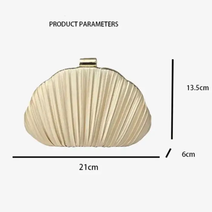 Nouvelle Pochette de Soirée Élégante en Forme de Coquille avec Doublure en Nylon