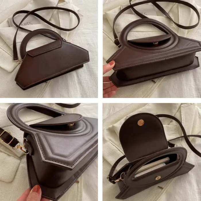 Sac fourre-tout élégant en cuir PU de couleur unie