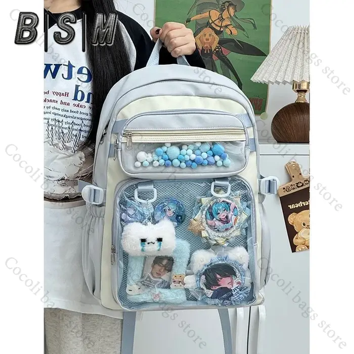 Sac à dos de couleur unie, sac d'école Itabag pour fille, sacs à dos de grande capacité, sacs à dos