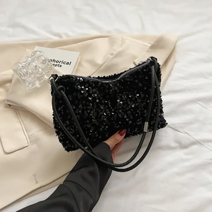 Sac à bandoulière noir Spice Glitter
