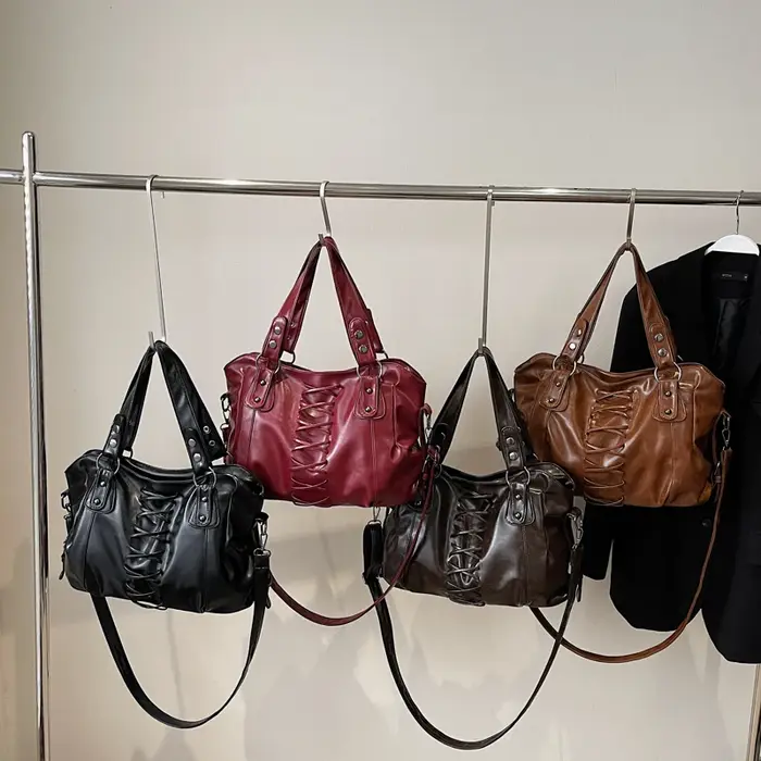 LEFTSIDE – sac à bandoulière Vintage en cuir marron pour femmes