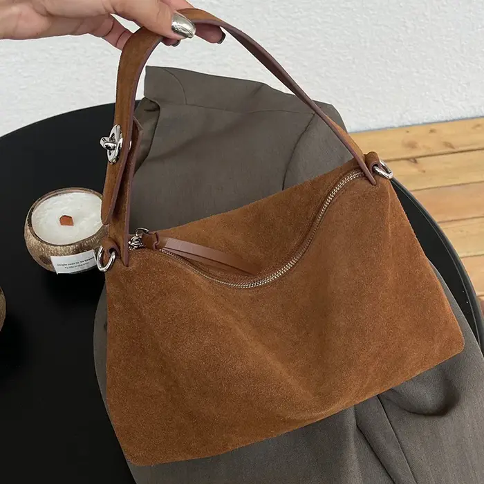 Sac à main rétro en daim pour femmes