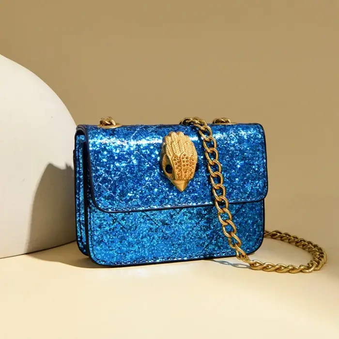Sac à bandoulière matelassé à paillettes pour femme