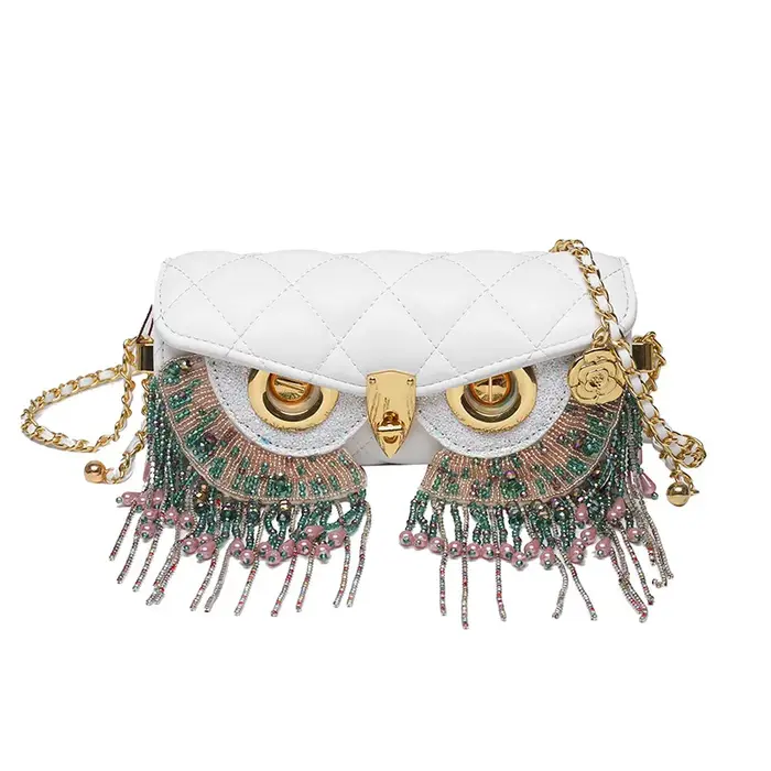 Sacs Hiboux Mignons pour Femmes 2026 Nouveau Sac à Main de Luxe de Créateur Sac Bandoulière Tendance à Pompons Sac
