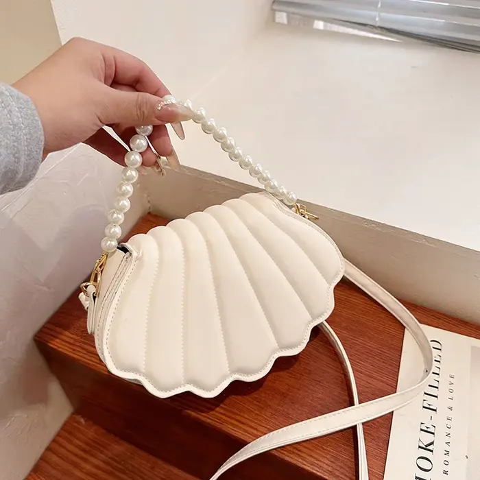 Sac à main avec chaîne de perles françaises pour femmes