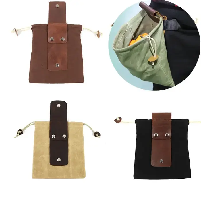 Sac de ramassage de fruits portable en cuir