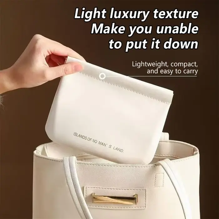 Mini sac de rangement de maquillage en cuir PU Simple pour rouge à lèvres
