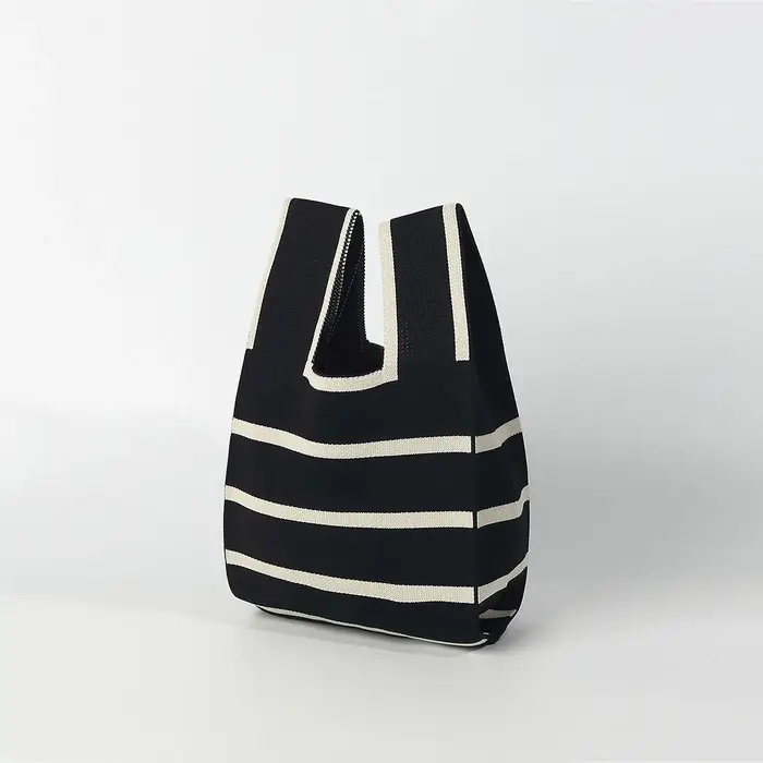 Sac à main tricoté simple et tendance, idéal pour l'école, le shopping et les voyages, avec un desig