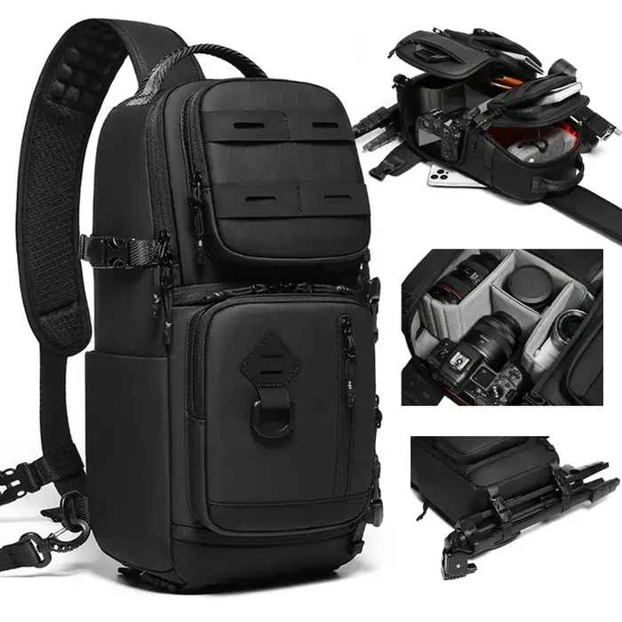 Sac à bandoulière tactique Compact pour appareil photo, sac à dos à une épaule pour photographe, Pac