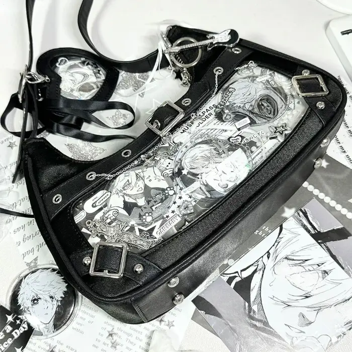 Mignon Y2k femmes sac à bandoulière mode élégant doux Lolita Jk Ita sac Transparent littéraire Kawaii exquis femme sac