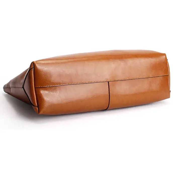 Sac à main en cuir véritable marron pour femme