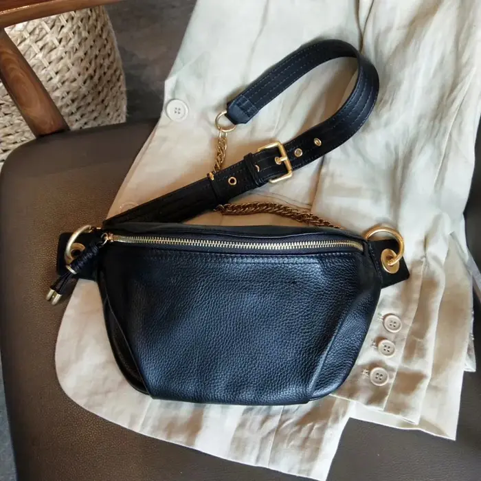 BRIGGS – sac à bandoulière multifonctionnel en cuir véritable gaufré pour femmes, sacoche de poitrine, accessoire féminin à la mode