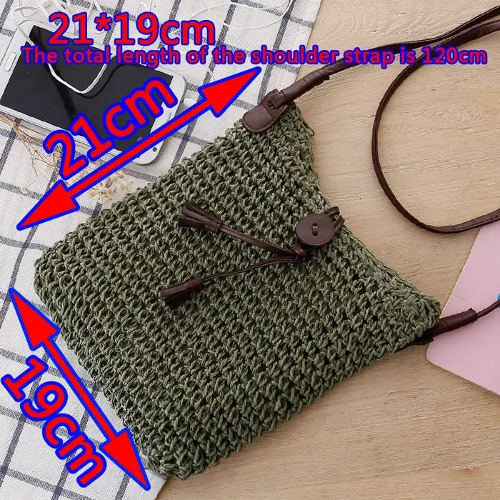 Sac de plage rond en paille, sac à bandoulière vintage fait main, sacs en raphia et rotin, sacs bohè