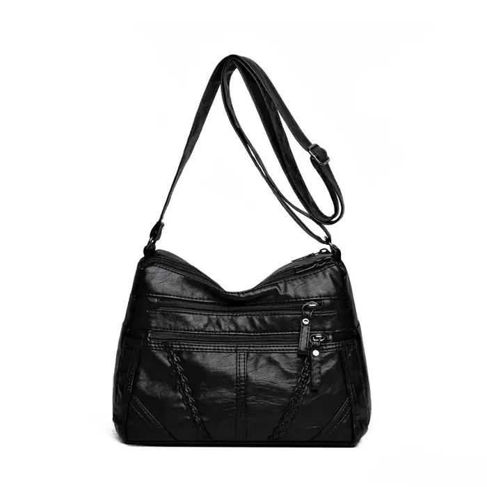 Sac à main sous les bras en PU pour femme, sac à bandoulière monochrome, sac fourre-tout à la mode,