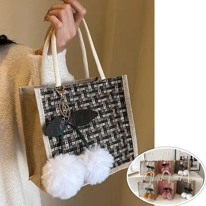 Sac à main en lin tissé pour dames