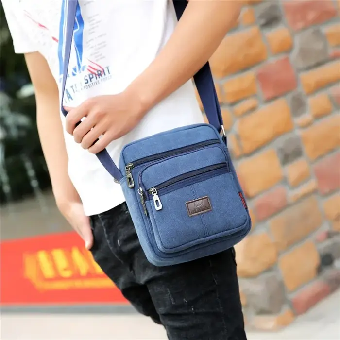 Sac à bandoulière rétro en toile pour hommes