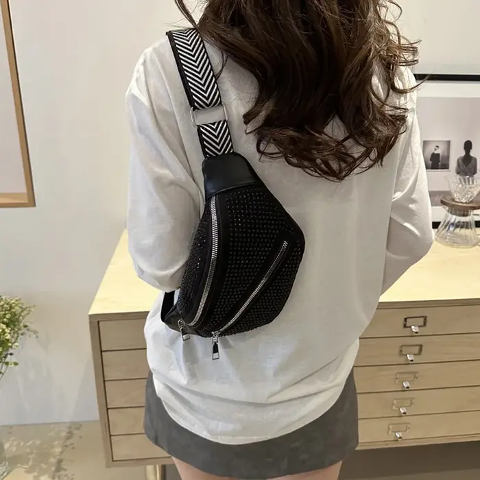 Sacs à bandoulière cloutés en strass pour dames