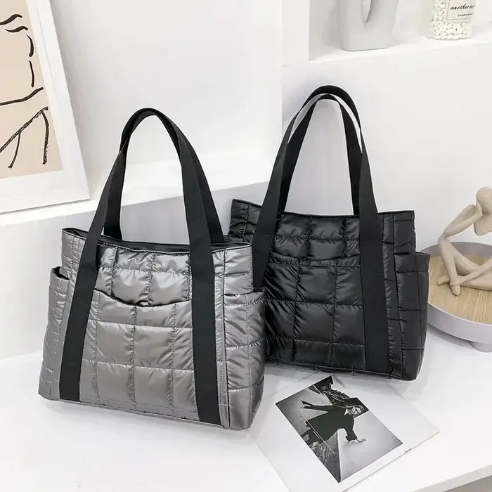 Sacs d'hiver sacs spatiaux espace rembourré femmes sacs à bandoulière hiver grande capacité sacs à main concepteur en Nylon coton chaud fourre-tout solide
