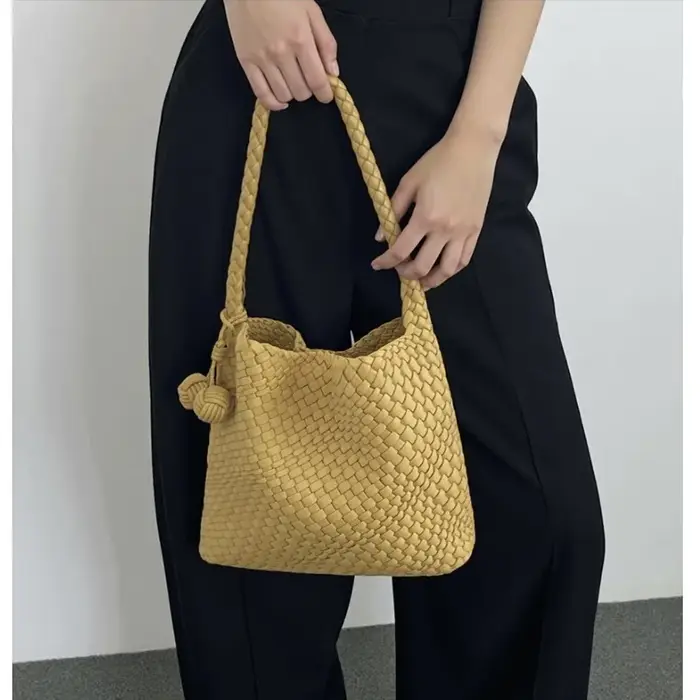 Sac fourre-tout de taille moyenne, sac de navetteur tissé à la main, grande capacité, style urbain s
