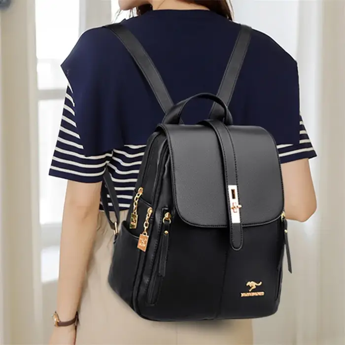 Sacs à Dos en cuir pour femmes de luxe pour filles Sac A Dos Sac à Dos décontracté noir Sac à Dos Vintage