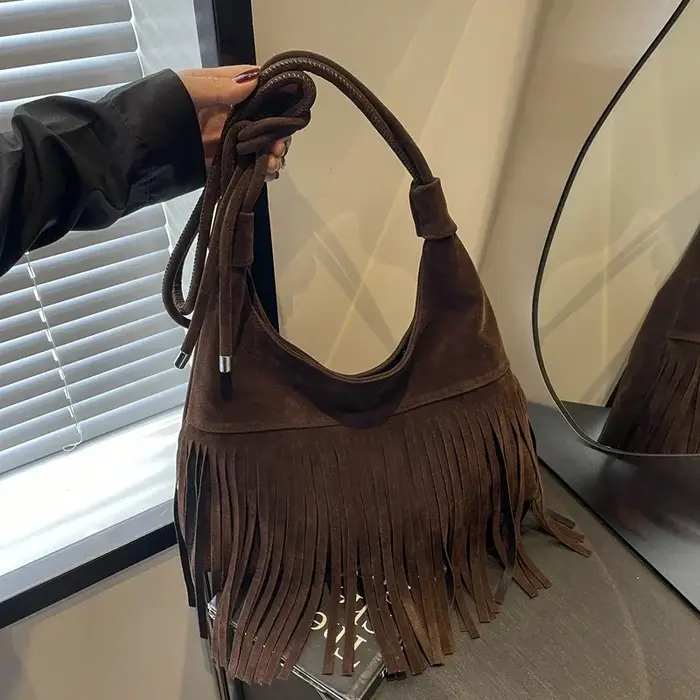 Sacs fourre-tout à compartiment intérieur frangé pour femmes