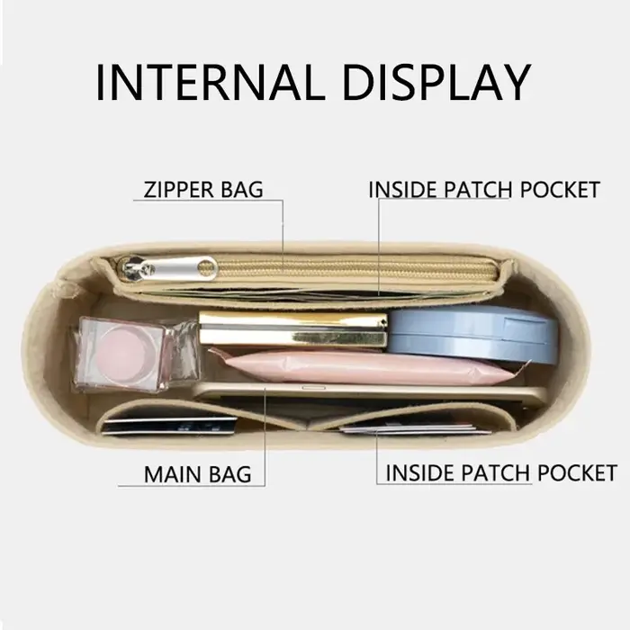 H Kelly-Sac à main en feutre pour maquillage pour femme