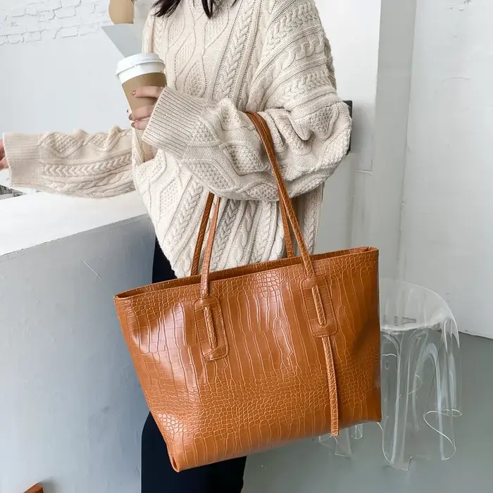 Sac à bandoulière grande capacité pour femme style urbain 2025 – Nouvelle tendance mode polyvalente INS – Sac seau populaire et très prisé sur internet