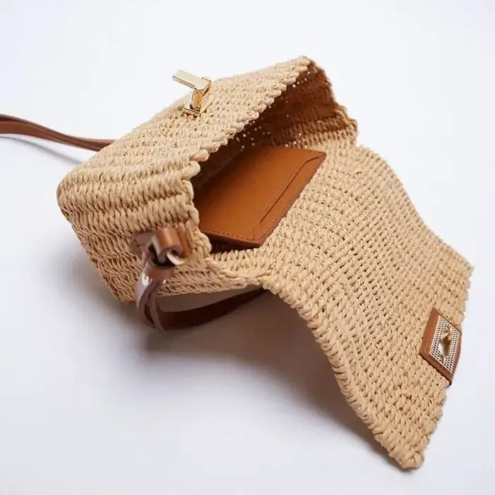 Sac à main fait main en paille pour femmes