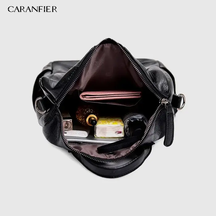 CARANFIER femmes sac à dos de haute qualité jeunes sacs à dos en cuir pour adolescentes femme école sac à bandoulière sac à dos mochila