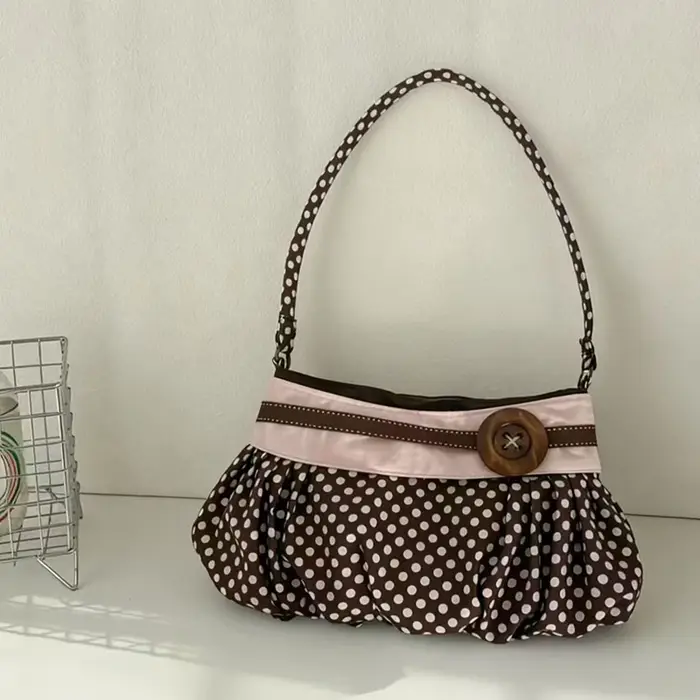 Sac fourre-tout à pois pour femme